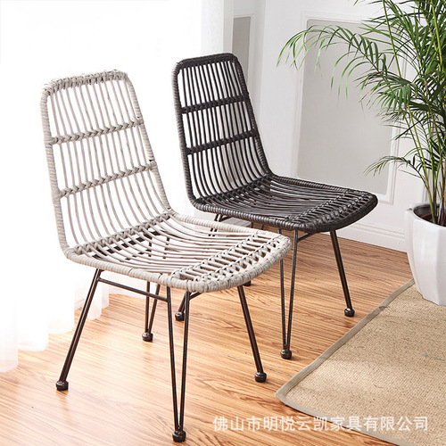 Outdoor Creative Instagram-Worthy Bar Stool, Bar Chair, Rattan-Backed Casual Chair, Wicker Chair, Tall High-Bar Stool—Designer Style