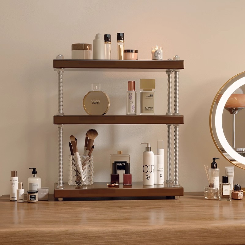 Caja de almacenamiento de escritorio Comedor de tocador Perfumes acabado rack lápiz labial Rack de almacenamiento de productos de cuidado de la piel Estación de trabajo Rack de almacenamiento cosméticos