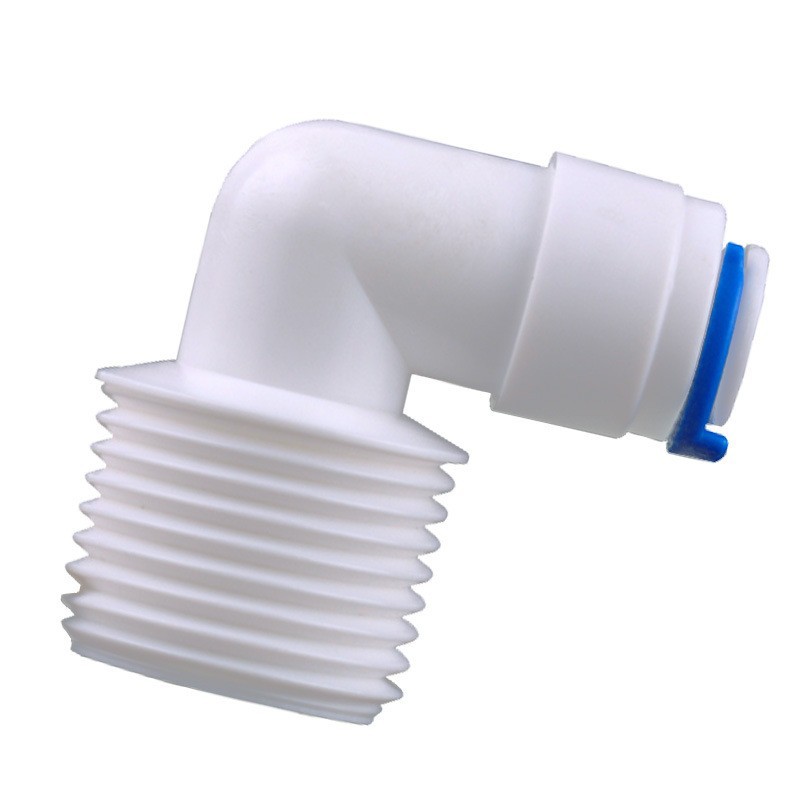 En stock al por mayor 4068 purificador de agua conector rápido 4 puntos dientes exteriores a su vez 3 puntos conector de codo de tubería