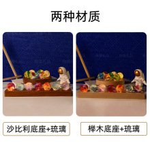 创意精致迷你琉璃球七星龙珠生日礼物小饰品礼品批发桌面摆件水晶