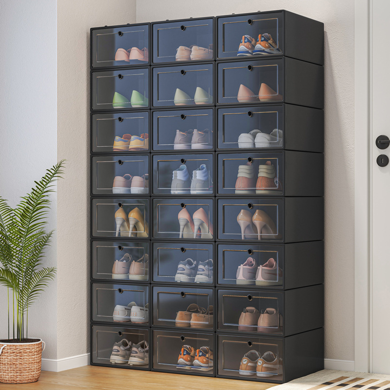 塑料鞋盒宿舍鞋子收纳神器家用门口简易鞋架省空间鞋柜收纳盒透明