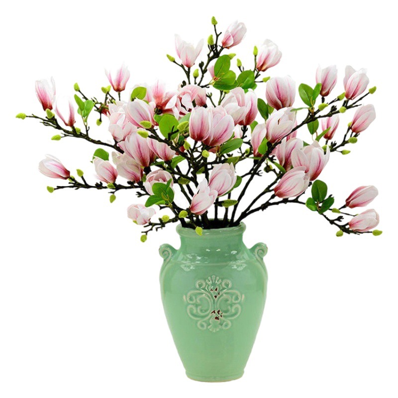 Alta imitación 3D sensación de la mano Magnolia flor artificial hogar sala de estar mesa de comedor decoración floral chino decoración de flores artificiales