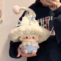 10cmの雪のキノコの綿人形、柔らかくワックス状の人形服、かわいい漫画のおもちゃの人形服