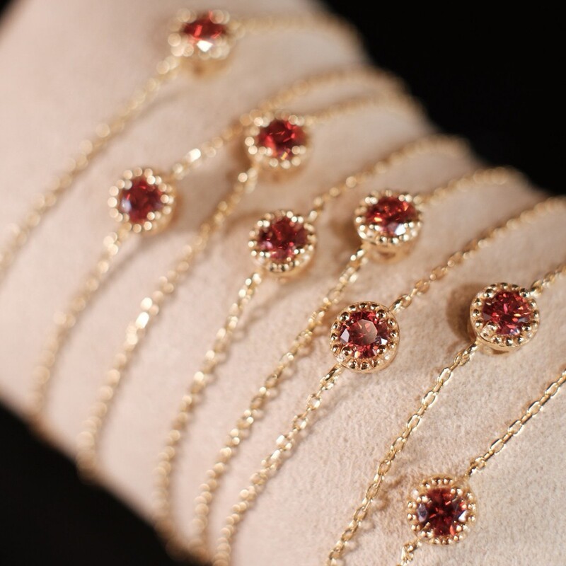 Rose~S925 Sterling Silver Plated with 18K Gold, Vintage Light Luxury Garnet Red Zircon Bracelet, Exquisite for Everyday Wear Rose~S925 Sterling Silver Plated with 18K Gold, Vintage Light Luxury Garnet Red Zircon Bracelet, Exquisite for Everyday Wear