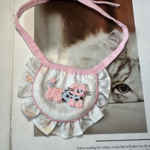 狗狗粉色小猫可爱围巾围兜围嘴猫咪宠物口水兜口水巾比熊犬法斗