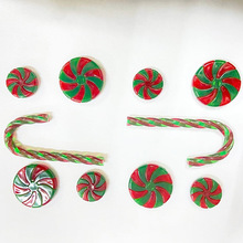 亚克力圣诞糖果儿童塑胶棒棒糖棉花糖DIY装饰糖圣诞树装饰糖挂件