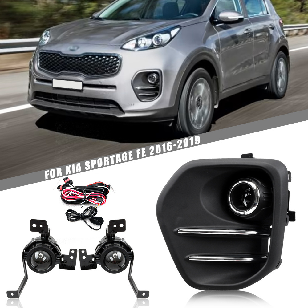 Aplicable a Kia 17 / 18 / 19 nuevo conjunto de lámpara de niebla de correr de león, lámpara de conducción diurna, conjunto de lámpara de barra frontal