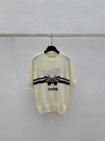 Короткий трикотажный свитер‑футболка с коротким рукавом для женщин, в стиле Chanel, тонкий летний