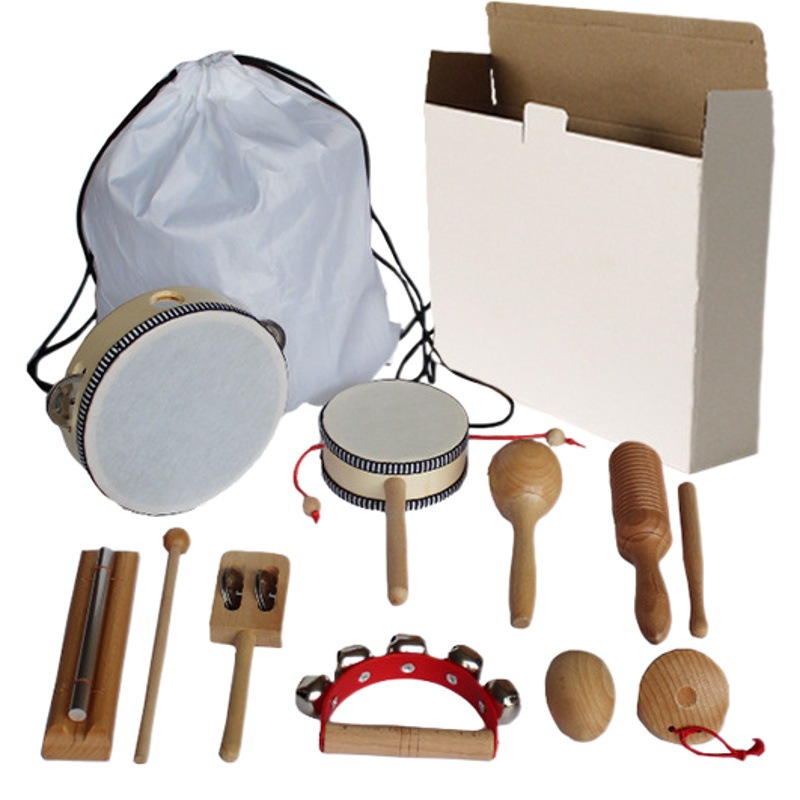Artesanía de madera instrumento musical para niños kindergarten Orff rompecabezas combinación tecnología juguete instrumento de percusión traje al por mayor
