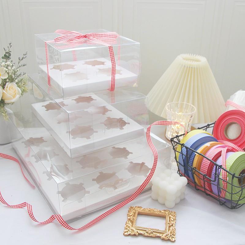 6粒纸杯蛋糕盒鲜花纸杯摆摊装马芬杯盒戒指单层加高西点蛋糕盒