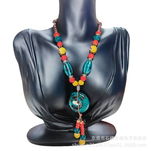 2024 new sweater chain cross-border Bohemian retro exotic ethnic style necklace women's simple all-match handmade