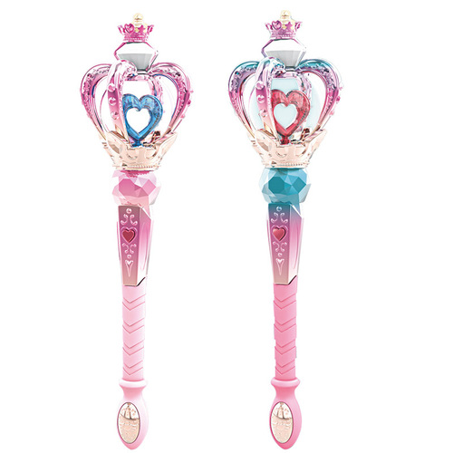New electric luminous music rotating magic wand girl toy children's little princess flash fairy wand scepter