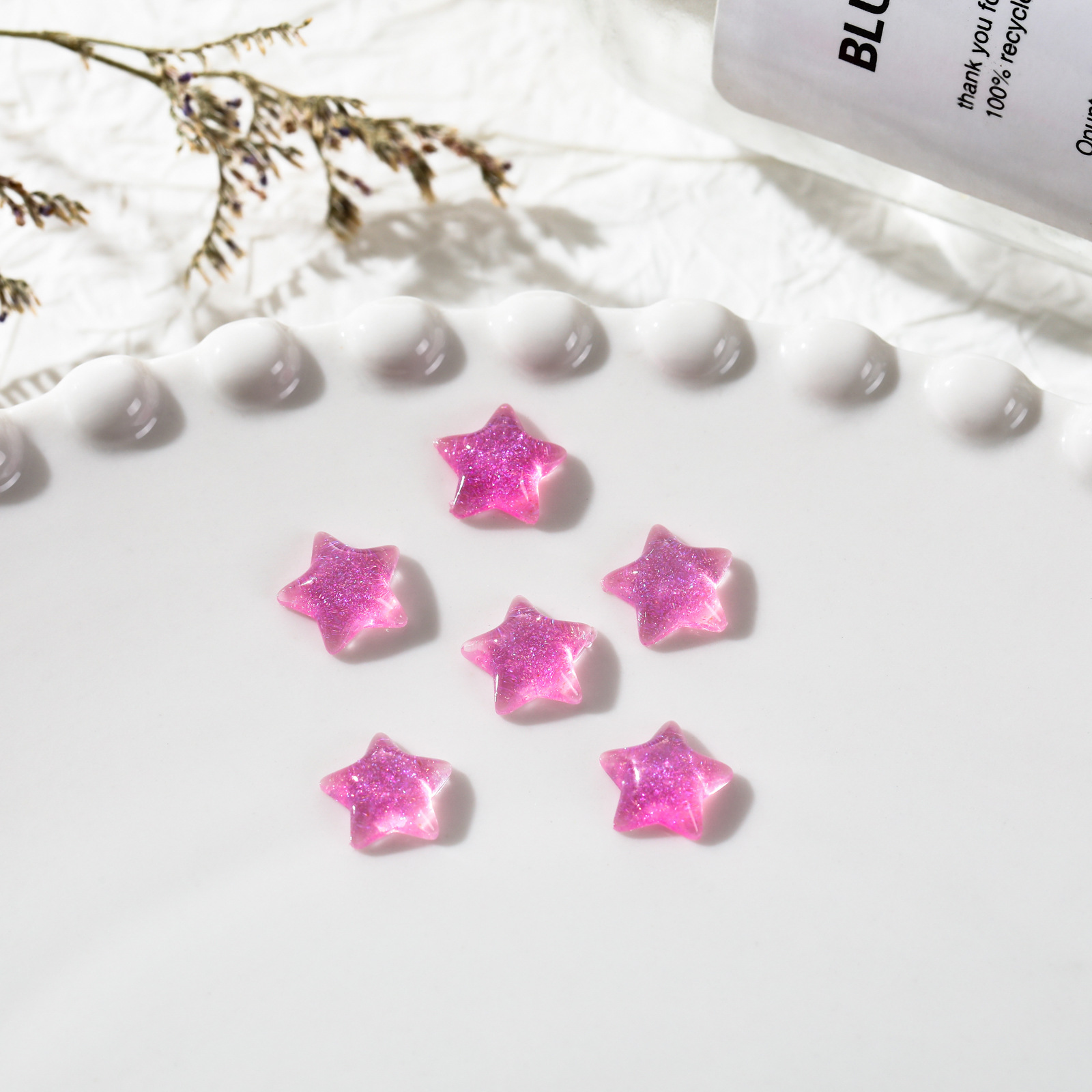 Colorido estrella de cinco puntas accesorios de uñas oro luminoso Mocha estrella resina accesorios DIY uñas horquilla Accesorios