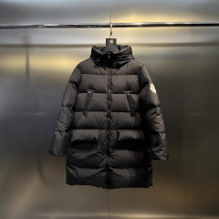 高版本M家25冬季暗面尼龙面料中长款连帽立领羽绒服外套男女同款