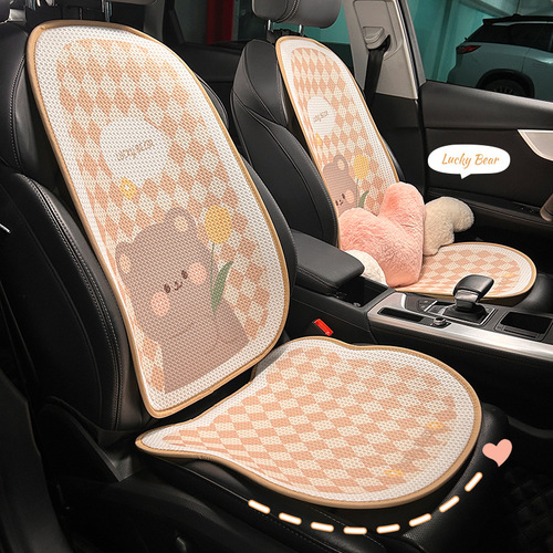 Car seat cushion summer cartoon cute seat cushion universal four seasons popular item rear seat three-piece set petite waist single piece