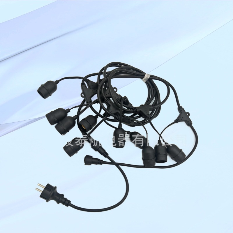 厂家批发欧规led户外防水E27灯串线 澳标吊灯英规美标E26电源线