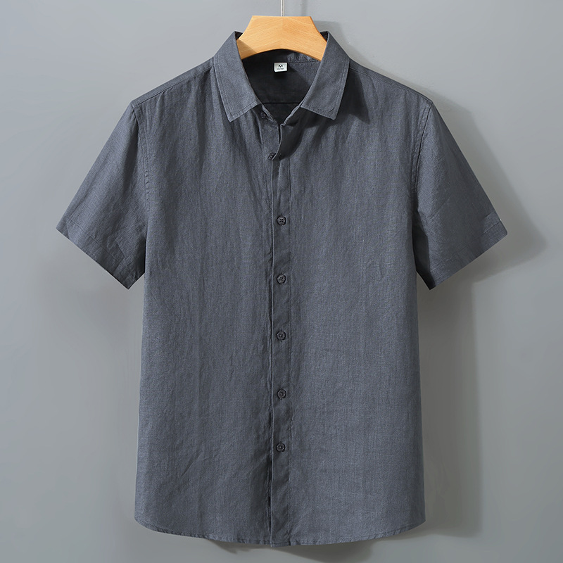 935 Pure Linen Short-sleeved Shirt Men's Japanese Style Vintage Cotton Linen Top Clothes Summer Thin Casual Shirt 935 Pure Linen Short-sleeved Shirt Men's Japanese Style Vintage Cotton Linen Top Clothes Summer Thin Casual Shirt
