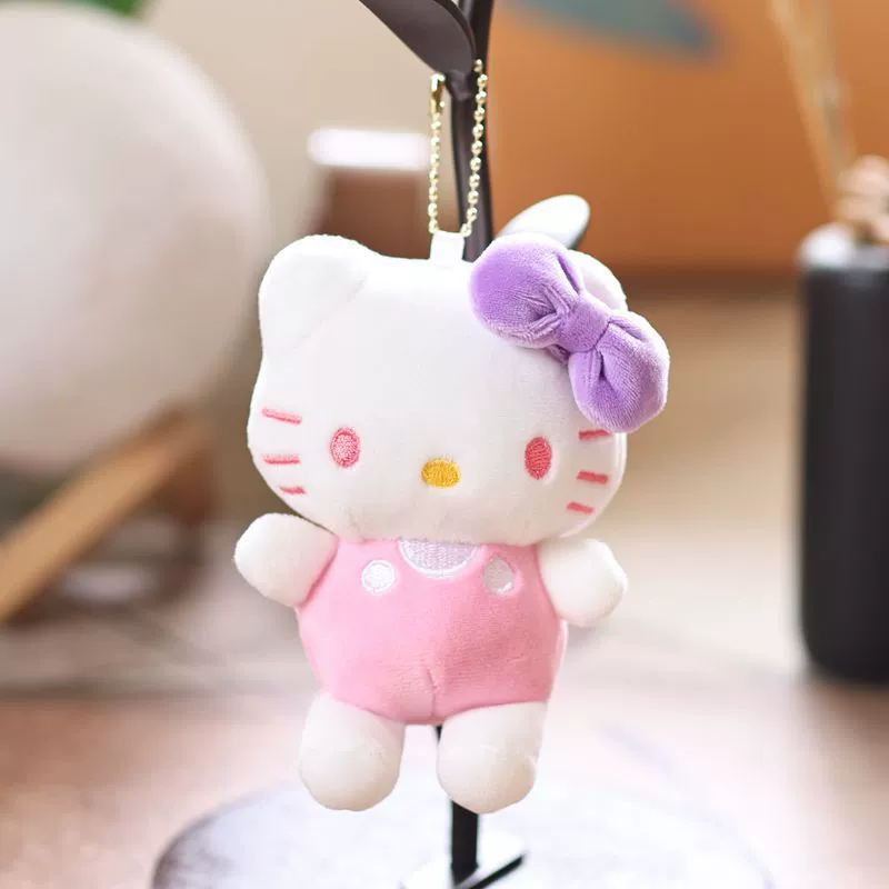 Подвеска из плюша (Hangcai Toys) Браслет-подвеска Hello Kitty Overalls, 12 см, цепочка из бусин или подвеска в форме сердца