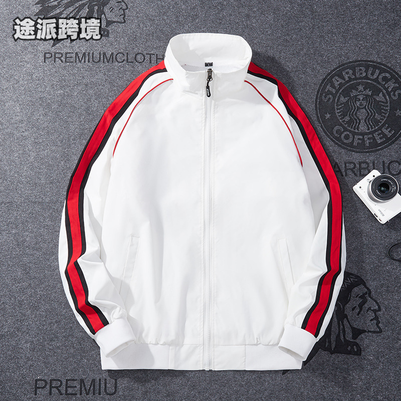 Men's Thin Jacket with Stand Collar, 2024 Spring and Autumn New Korean Style Slim Fit Striped Outdoor Jacket Men's Thin Jacket with Stand Collar, 2024 Spring and Autumn New Korean Style Slim Fit Striped Outdoor Jacket
