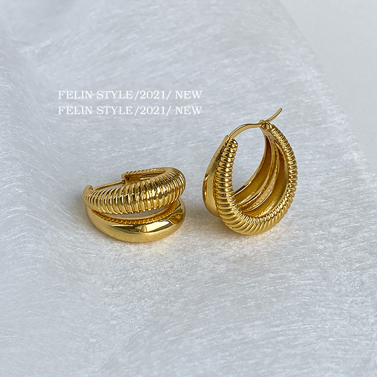 15g Weight Earrings Classification 1 Pair Quantity Daily Occasion Gold Plated Material Water Droplets Pattern Women'S Gender Plating Design Fashion Style 1 Pair Fashion Water Droplets Gold Plated Plating Women's Earrings 7