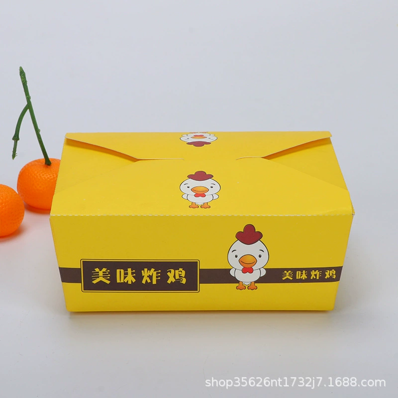 Одноразовая коробка для еды коробка для упаковки еды на вынос коробка для фаст-фуда квадратная крафт-бумага для жареной курицы для упаковки ланч-бокс
