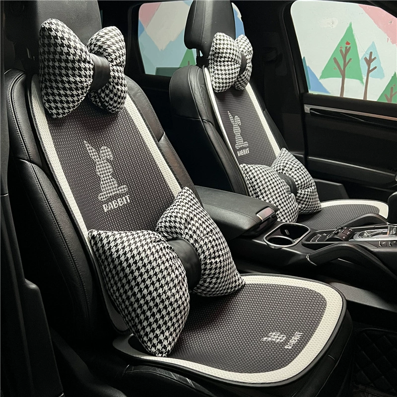 Подушка для автомобильного сиденья, креативный кролик в ломаную клетку, автомобильное нескользящее удобное сиденье, крутая Подушка, модная подушка для автомобильного сиденья богини