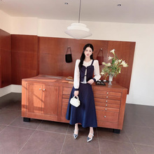 春上新【流行街】意法韩版气质通勤时尚宽松休闲上衣裙子套装女