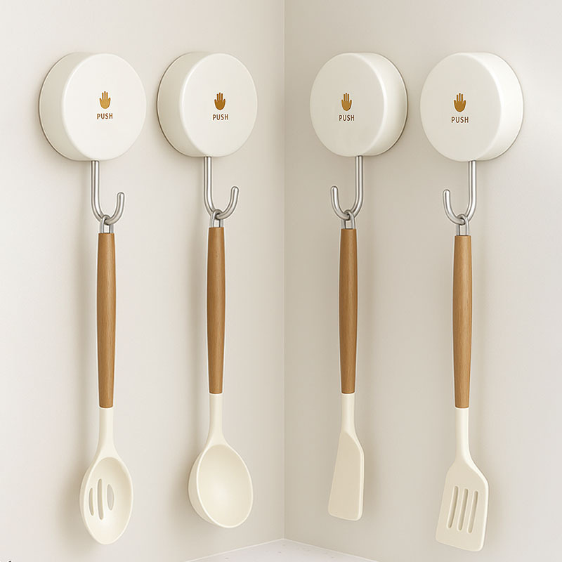 Gancho de ventosa giratorio, sin perforación, fuerte carga, artefacto de cocina de vacío sin costuras, gancho adhesivo para toallas de baño y baño