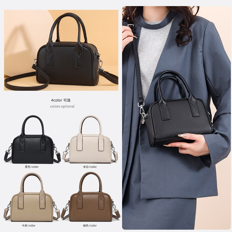 Bolso de mano de cuero genuino para mujer, estilo moderno, sencillo y elegante, bolso cruzado para ir al trabajo, venta al por mayor