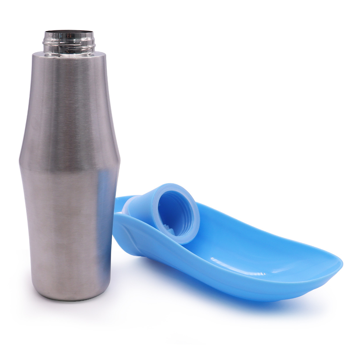 Taza de agua para mascotas, taza de viaje, botella de agua para perros de acero inoxidable, bebedero para agua al aire libre, botella de agua portátil