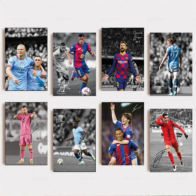 Cross-Border Classic Football Player Poster Football Star Canvas Poster Kidsren's Room Decoration Painting Frameless