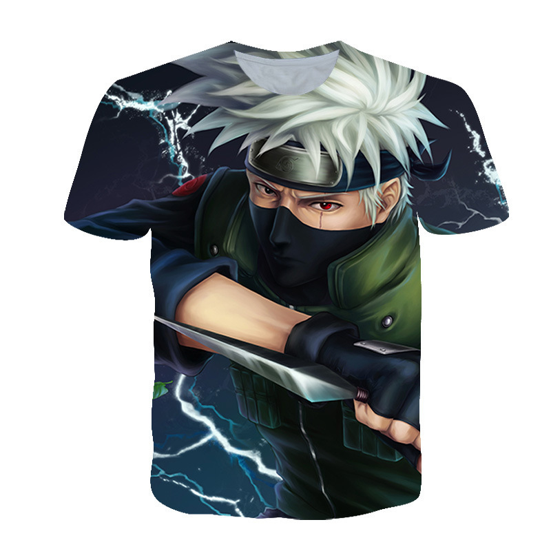 Foreign trade summer fashion cartoon animation Naruto 3D digital printing fashion sports short sleeve T-shirt Foreign trade summer fashion cartoon animation Naruto 3D digital printing fashion sports short sleeve T-shirt