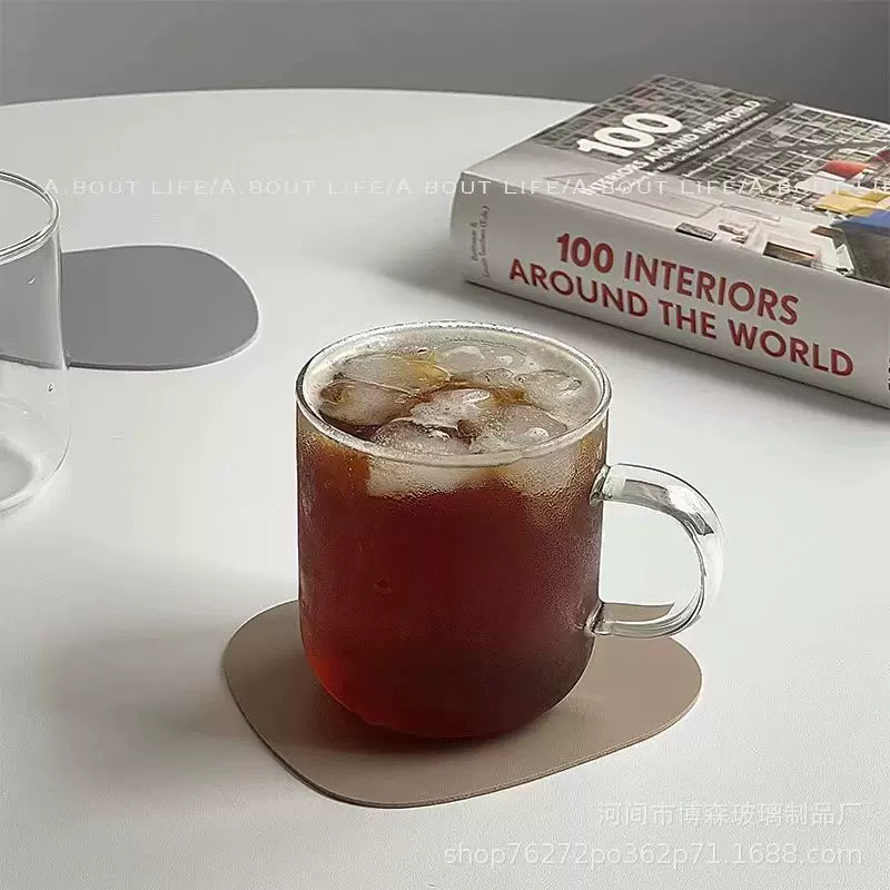 Разогреваемое стекло с ручкой для воды, термостойкая чашка для чая дома и офиса молоко кофе