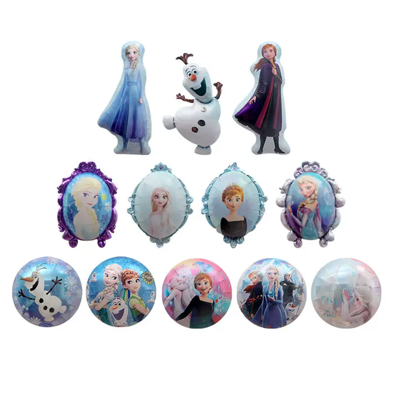 跨境冰雪奇缘系列铝膜气球 爱莎公主安娜雪宝雪花生日装饰气球