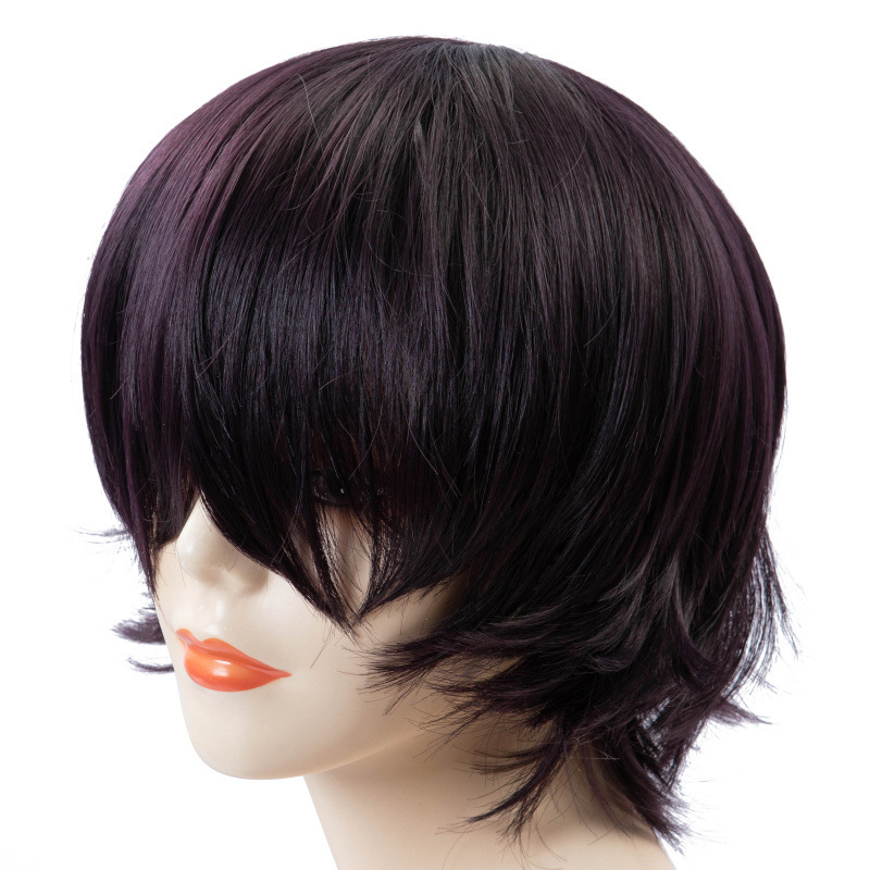 Feixiu Rose Net Universal Anti-Curl Men's Cosplay Wig High-Temperature Fiber Colorful Cos Anime Short Hair Set
