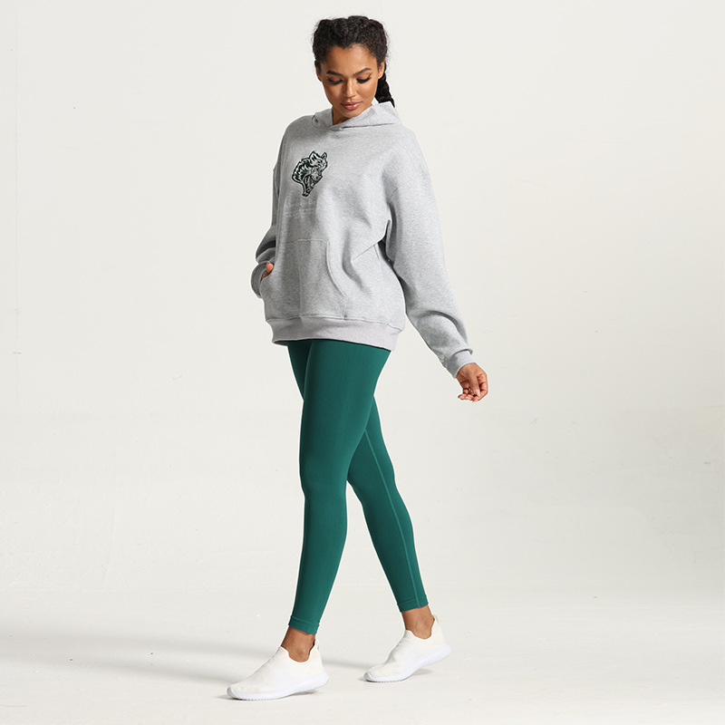 Women's Street Retro Fleece Print Hoodie with Unique Design
