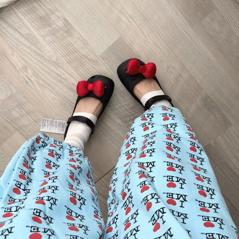 Sweetheart Ballet Clog Shoe Decoration Red Bow Shoe Buckle Sweet Dopamine DIY Decorative Buckle