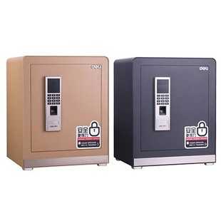 Deli 4121 Security Box Household Small Bedside Fingerprint Password Smart Security Box Cabinet Mini Anti-theft