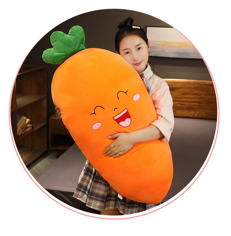 Cartoon Artificial Vegetable Eggplant Pillow Doll Plush Toy Carrot Large Pillow Cloth Doll down Cotton Doll
