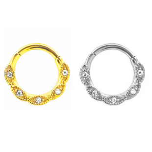 2022 new eye inlaid zircon nose accessories 316 stainless steel material casting body piercing jewelry nose ring