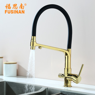Foreign trade cross-border three-in-one kitchen faucet copper water purifier faucet sink vegetable basin splash-proof universal faucet