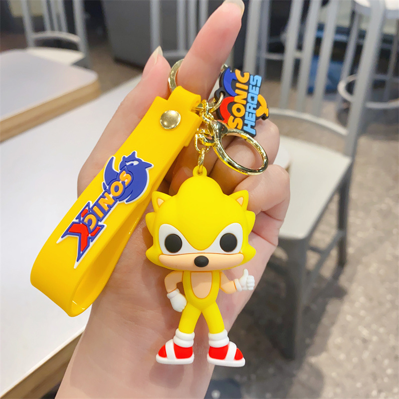 漫画のアイデアかわいい超音鼠ソニックのキーホルダーの車のキーホルダーのカップルのカバンのペンダントの贈り物の卸売り|undefined