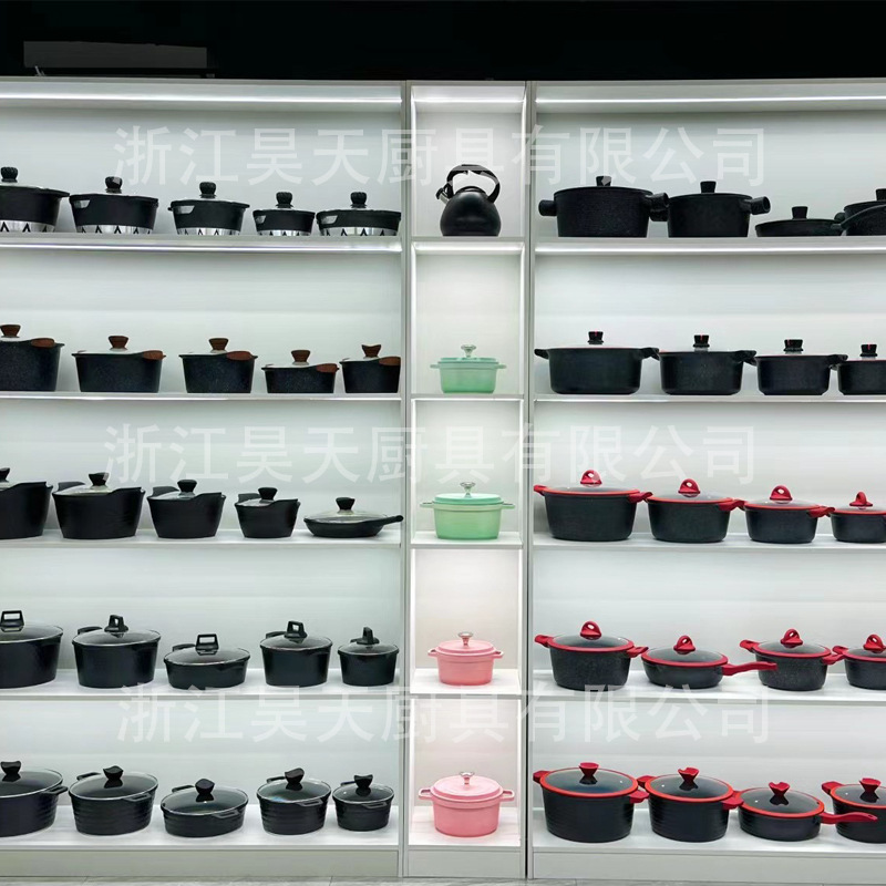 Transfronterizo lujoso ligero de mármol set de 10 piezas de ollas de regalo caja de regalo de aleación de aluminio de aluminio potset de leche