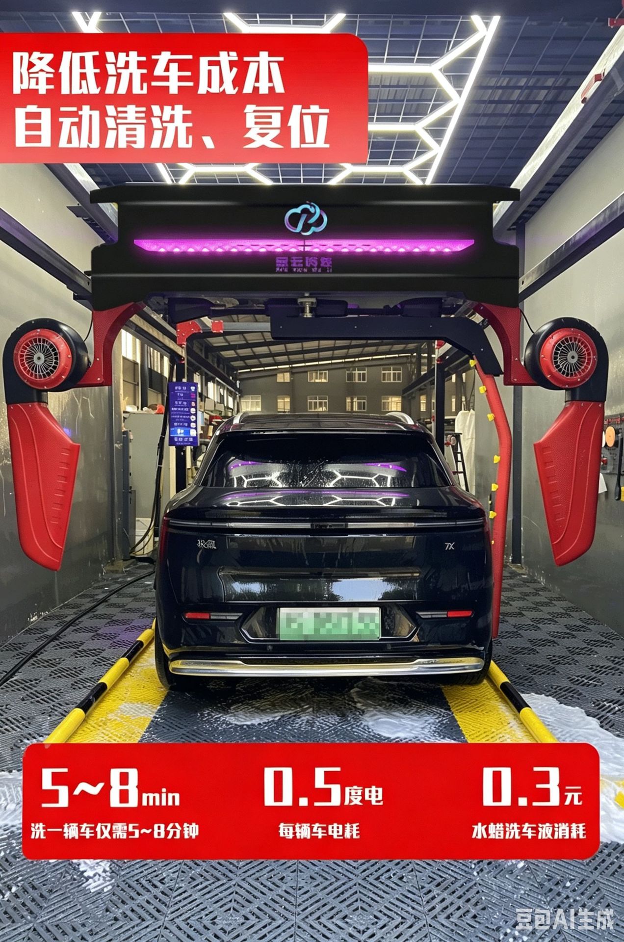 High-Performance 24-Hour Operation Contactless Car Wash Machine 360-Degree Precision Automatic Car Wash Machine Car Cleaning Machine