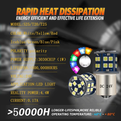 Dönmə işıqları | 1157 T20 3030 28Smd - lemon-yellowlemonyellow-1156