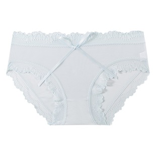 Pure Sexy girl lace underwear women's bow cross mid-waist breathable cotton crotch girl briefs