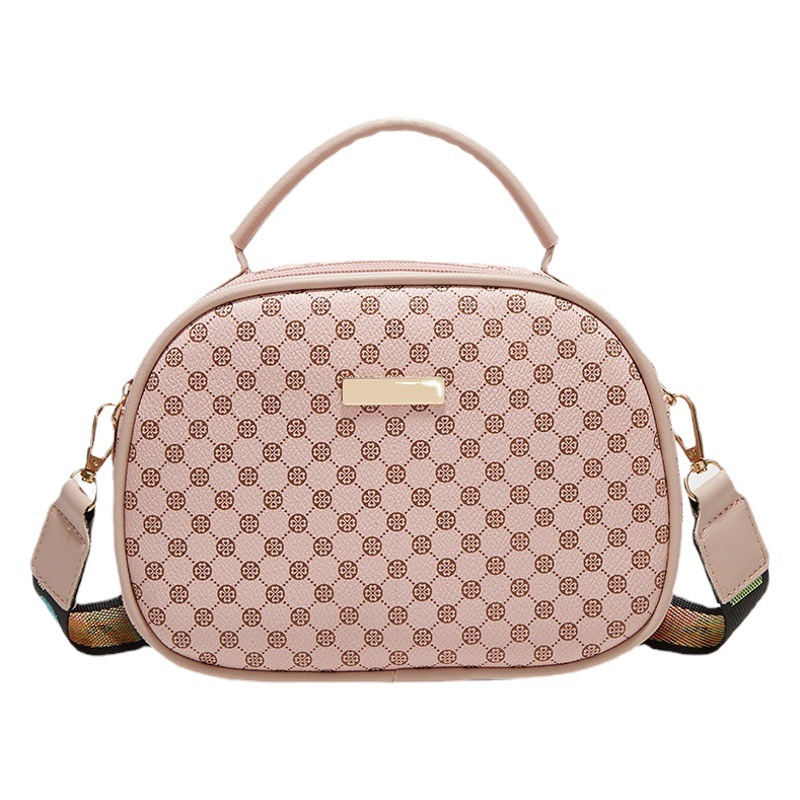2022 Comercio exterior al por mayor bolsa de cáscara doble cremallera bolsa de hombro impresa correa de hombro bolso de mujer rombo bordado bolso crossbody