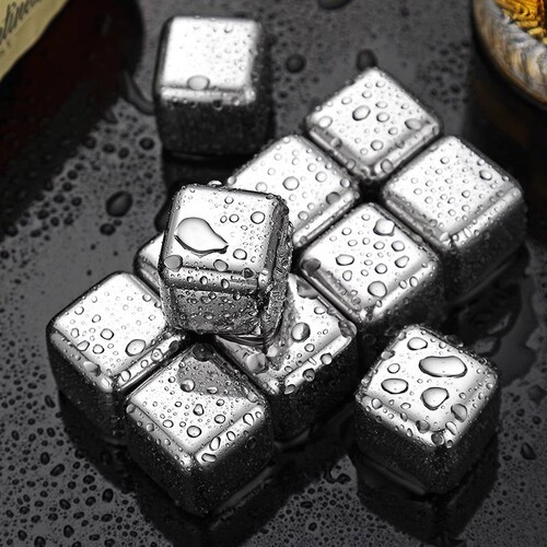 304 Food-Grade Stainless Steel Square Ice Cubes Household Fast-Freezing Ice for Wine, Whiskey, Ice Grains, and Household Use