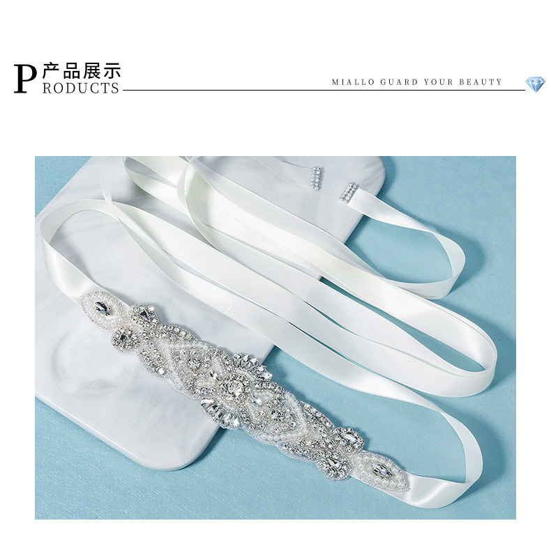 Ceinture De Perles De Riz Strass Perle Simple display picture 4