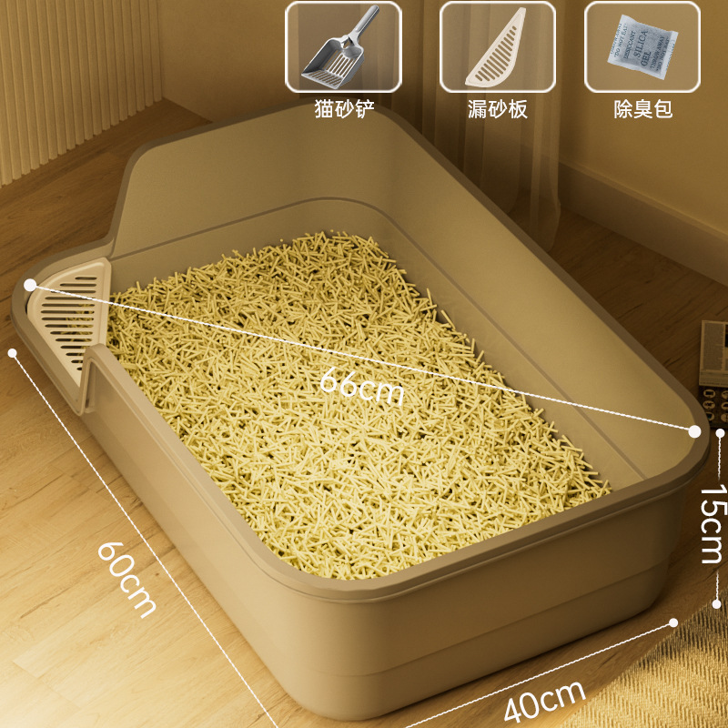 猫砂盆外はね防止特大号猫トイレ半閉鎖開放式巨覇猫砂盆ペット用品クロスボーダー|undefined